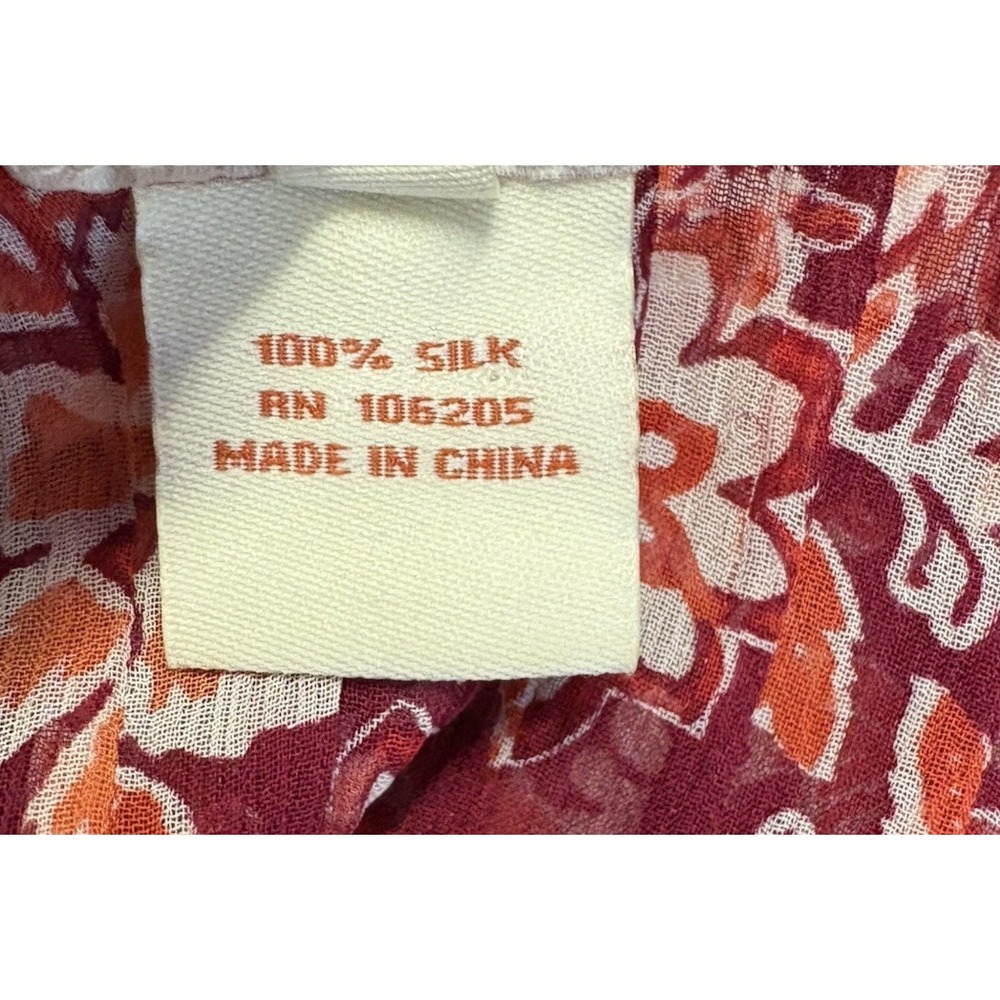 Sundance Womens Large 100% Silk Floral Peasant Blouse Imperial Gardens Boho Top - Picture 10 of 12